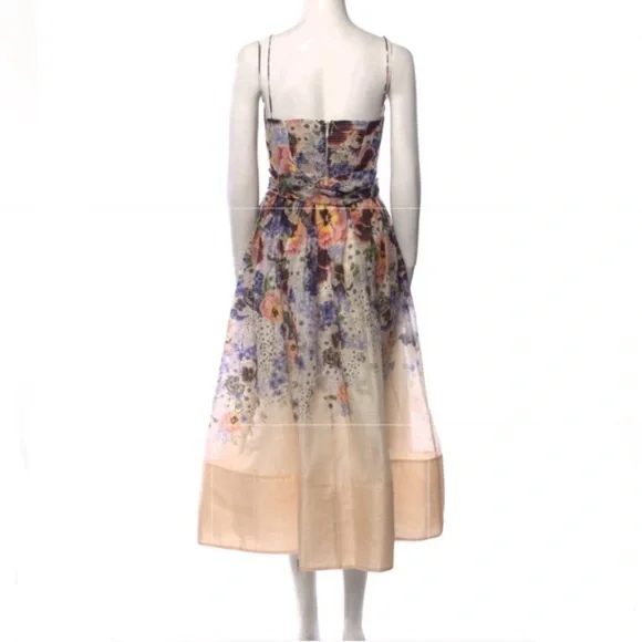 Zimmermann Floral Midi Dress - Purple and Cream - Picture 6 of 8